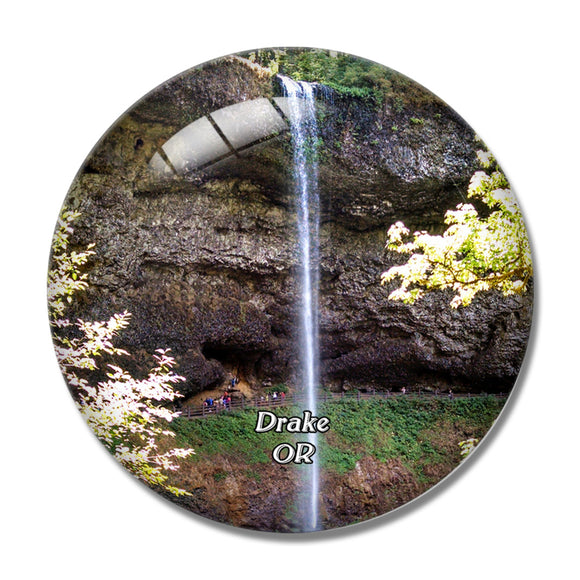 Drake Crossing Silver Falls Oregon USA 3D Fridge Magnet Crystal Glass