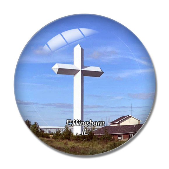 Effingham Cross Illinois USA 3D Fridge Magnet Crystal Glass