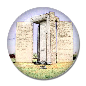 Elberton Georgia Guidestones USA 3D Fridge Magnet Crystal Glass