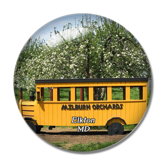 Elkton Milburn Orchards Maryland USA 3D Fridge Magnet Crystal Glass