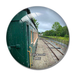 Ellsworth Railroad Maine USA 3D Fridge Magnet Crystal Glass