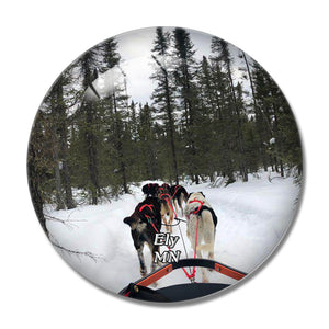 Ely Chilly Dogs Sled Dog Trips Minnesota USA 3D Fridge Magnet Crystal Glass