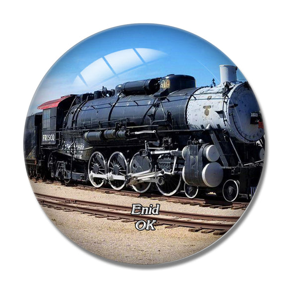 Enid Oklahoma Railroad Museum USA 3D Fridge Magnet Crystal Glass