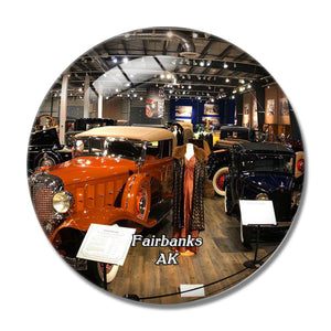 Fairbanks Auto Museum Alaska USA 3D Fridge Magnet Crystal Glass