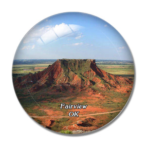 Fairview Gloss Mountain Oklahoma USA 3D Fridge Magnet Crystal Glass