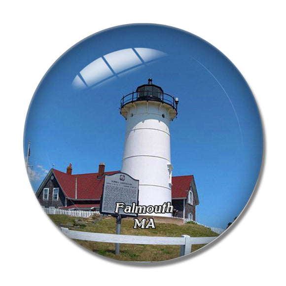 Falmouth Woods Hole Lighthouse Massachusetts USA 3D Fridge Magnet Crystal Glass