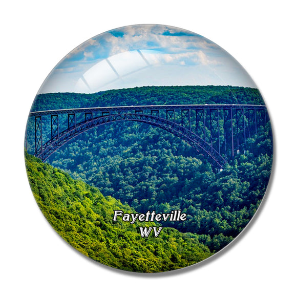 Fayetteville New River Gorge Bridge West Virginia USA 3D Fridge Magnet Crystal Glass