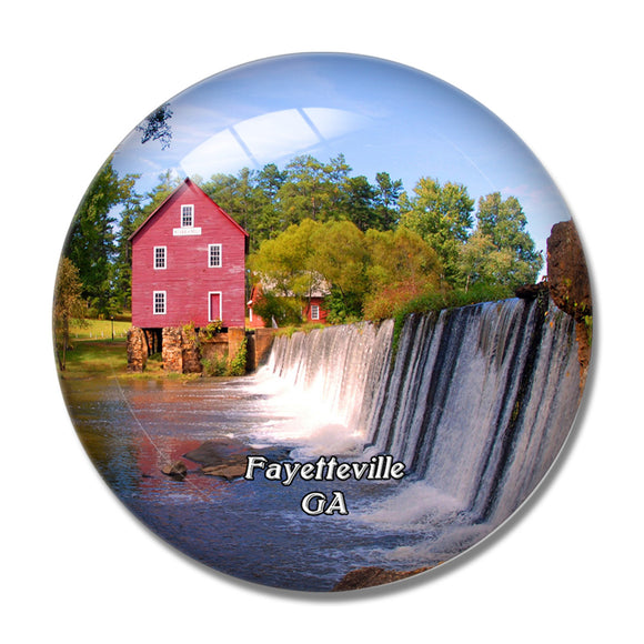 Fayetteville Starr's Mill Georgia USA 3D Fridge Magnet Crystal Glass