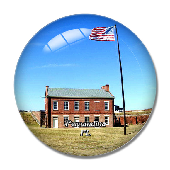 Fernandina Beach Fort Clinch State Park Florida USA 3D Fridge Magnet Crystal Glass