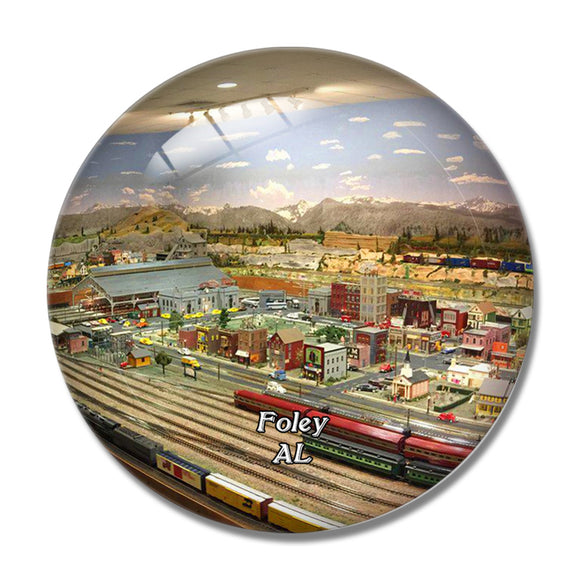 Foley Railroad Museum Alabama USA 3D Fridge Magnet Crystal Glass