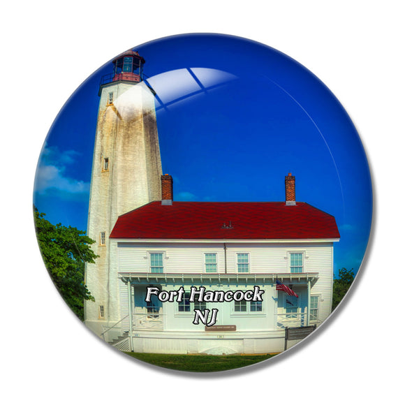 Fort Hancock Lighthouse New Jersey USA 3D Fridge Magnet Crystal Glass