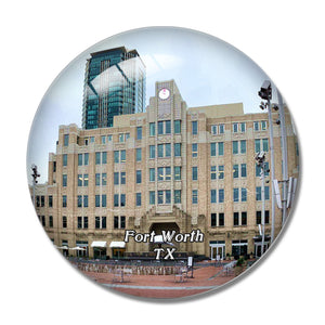 Fort Worth Sundance Square Texas USA 3D Fridge Magnet Crystal Glass