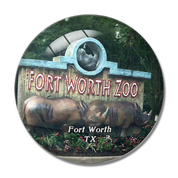 Fort Worth Zoo Texas USA 3D Fridge Magnet Crystal Glass