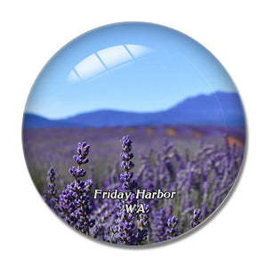 Friday Harbor Lavender Farm Washington USA 3D Fridge Magnet Crystal Glass