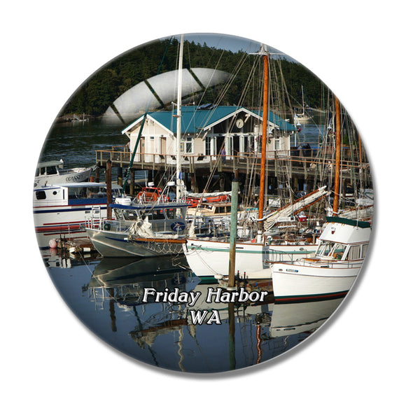 Friday Harbor Washington USA 3D Fridge Magnet Crystal Glass