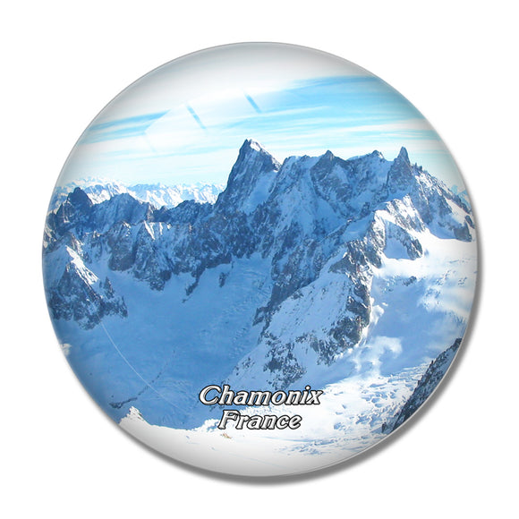 France Aiguille du Midi Chamonix Alps 3D Fridge Magnet Crystal Glass