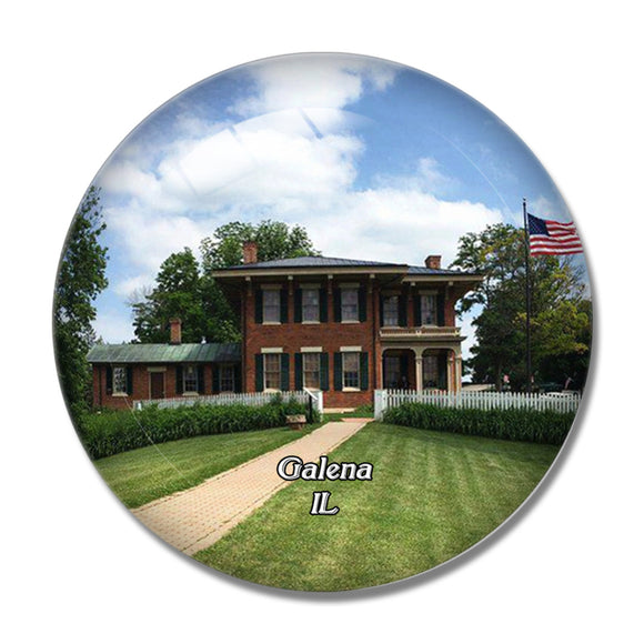 Galena Ulysses S. Grant Home Illinois USA 3D Fridge Magnet Crystal Glass