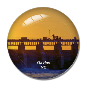 Gavins Point Dam Nebraska USA 3D Fridge Magnet Crystal Glass