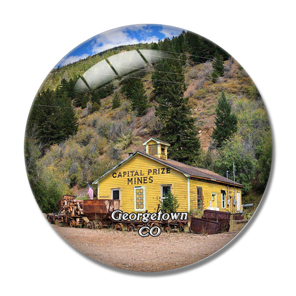 Georgetown Gold Mine Colorado USA 3D Fridge Magnet Crystal Glass