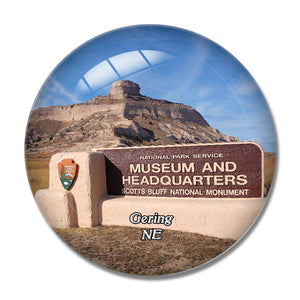 Gering Scotts Bluff National Monument Nebraska USA 3D Fridge Magnet Crystal Glass