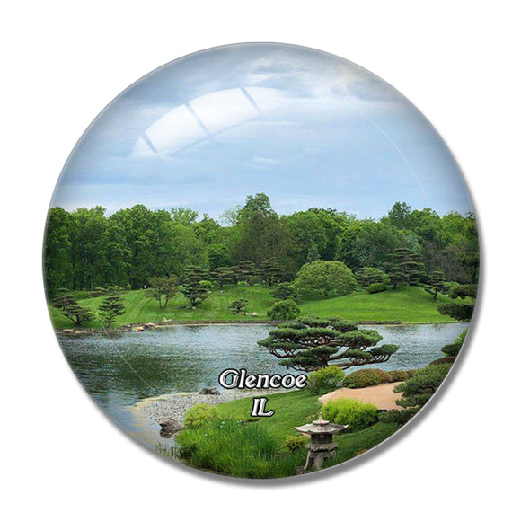 Glencoe Garden Illinois USA 3D Fridge Magnet Crystal Glass