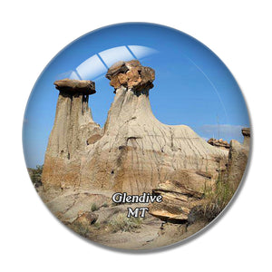 Glendive Makoshika State Park Montana USA 3D Fridge Magnet Crystal Glass