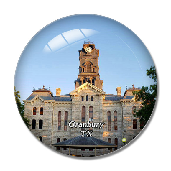 Granbury Town Square Texas USA 3D Fridge Magnet Crystal Glass