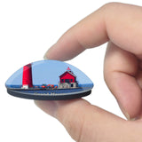 Grand Haven Lighthouse and Pier Michigan USA 3D Fridge Magnet Crystal Glass