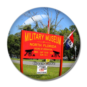 Green Cove Military Museum Florida USA 3D Fridge Magnet Crystal Glass