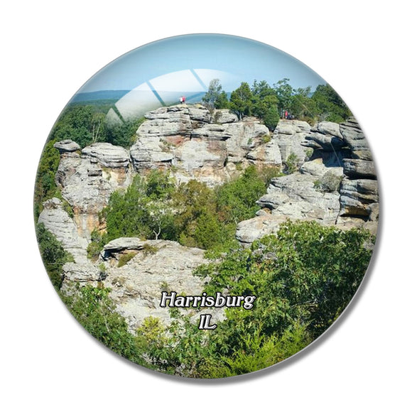 Harrisburg Garden of the Gods Illinois USA 3D Fridge Magnet Crystal Glass