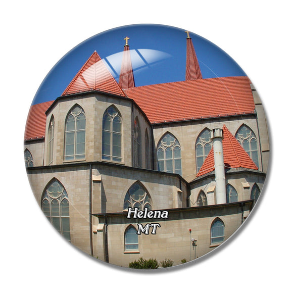 Helena Cathedral Montana USA 3D Fridge Magnet Crystal Glass