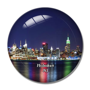 Hoboken Waterfront Walkway New Jersey USA 3D Fridge Magnet Crystal Glass