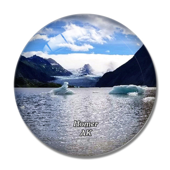 Homer Kachemak Bay Alaska USA 3D Fridge Magnet Crystal Glass