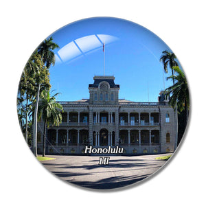 Honolulu Iolani Palace Hawaii USA 3D Fridge Magnet Crystal Glass