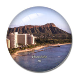 Honolulu Waikiki Beach Hawaii USA 3D Fridge Magnet Crystal Glass