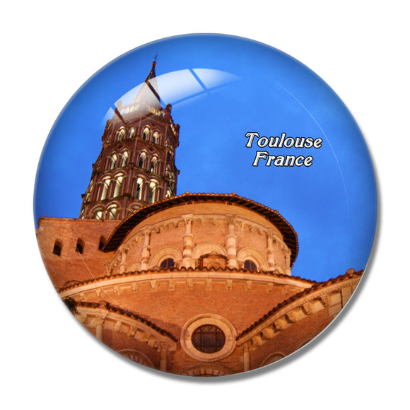 France Basilica of St. Sernin Toulouse 3D Fridge Magnet Crystal Glass