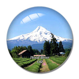 Hood River Mount Hood Oregon USA 3D Fridge Magnet Crystal Glass