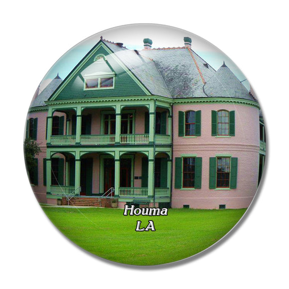 Houma Museum Louisiana USA 3D Fridge Magnet Crystal Glass