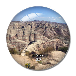 Interior Badlands Park South Dakota USA 3D Fridge Magnet Crystal Glass