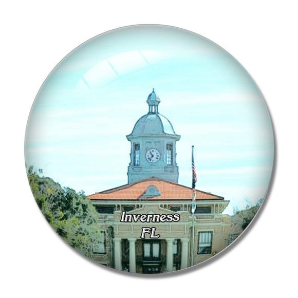 Inverness Old Courthouse Heritage Museum Florida USA 3D Fridge Magnet Crystal Glass