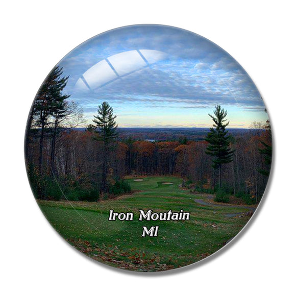 Iron Moutain Pine Mountain Michigan USA 3D Fridge Magnet Crystal Glass