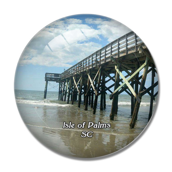 Isle of Palms Beach South Carolina USA 3D Fridge Magnet Crystal Glass