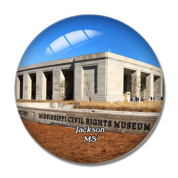 Jackson Mississippi Civil Rights Museum Mississippi USA 3D Fridge Magnet Crystal Glass