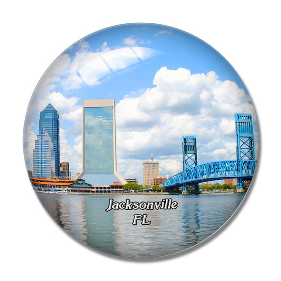 Jacksonville Florida USA 3D Fridge Magnet Crystal Glass