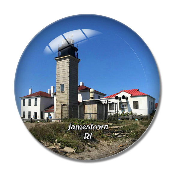Jamestown Beavertail Lighthouse Rhode Island USA 3D Fridge Magnet Crystal Glass