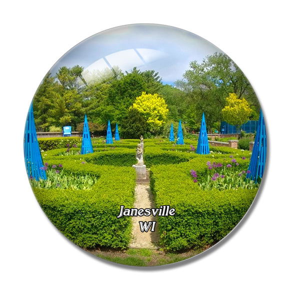 Janesville Rotary Gardens Wisconsin USA 3D Fridge Magnet Crystal Glass