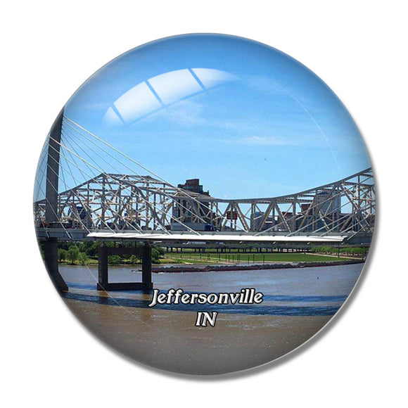 Jeffersonville Big Four Bridge Indiana USA 3D Fridge Magnet Crystal Glass