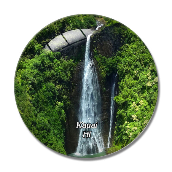 Kauai Hanakapiai Falls Hawaii USA 3D Fridge Magnet Crystal Glass