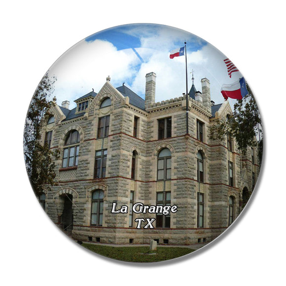 La Grange Fayette County Courthouse Texas USA 3D Fridge Magnet Crystal Glass