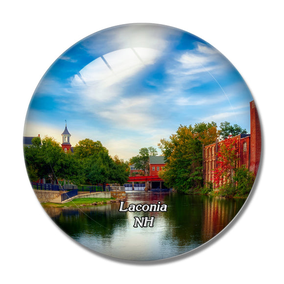 Laconia New Hampshire USA 3D Fridge Magnet Crystal Glass